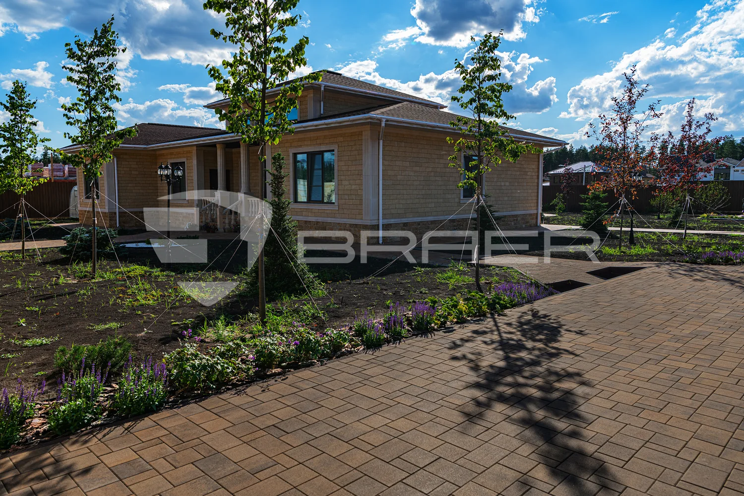 Тротуарная плитка Старый город Ландхаус, Color Mix Каштан, 80 мм 5-4
